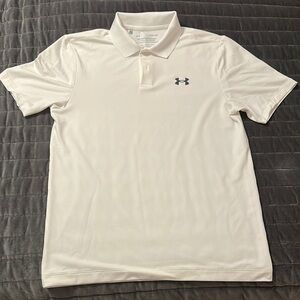 Under Armour White Polo Shirt Performance Athletic Wear